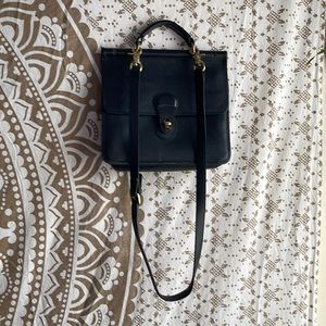 Black leather crossbody bag, satchel